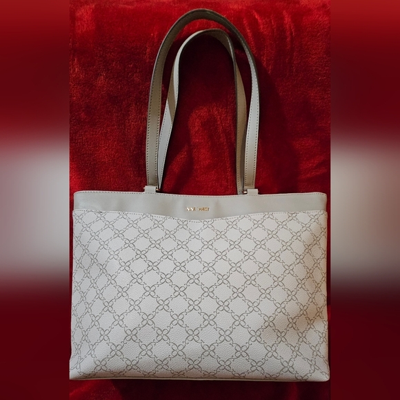 Nine West Women Large Gray & Cream Patterned Tote Bag - Picture 5 of 16